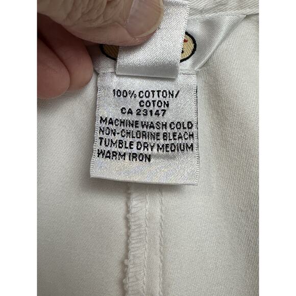 Talbots Women’s White Pants Loose Fit Elastic Waist 100% Cotton Sz 6 - Picture 8 of 16